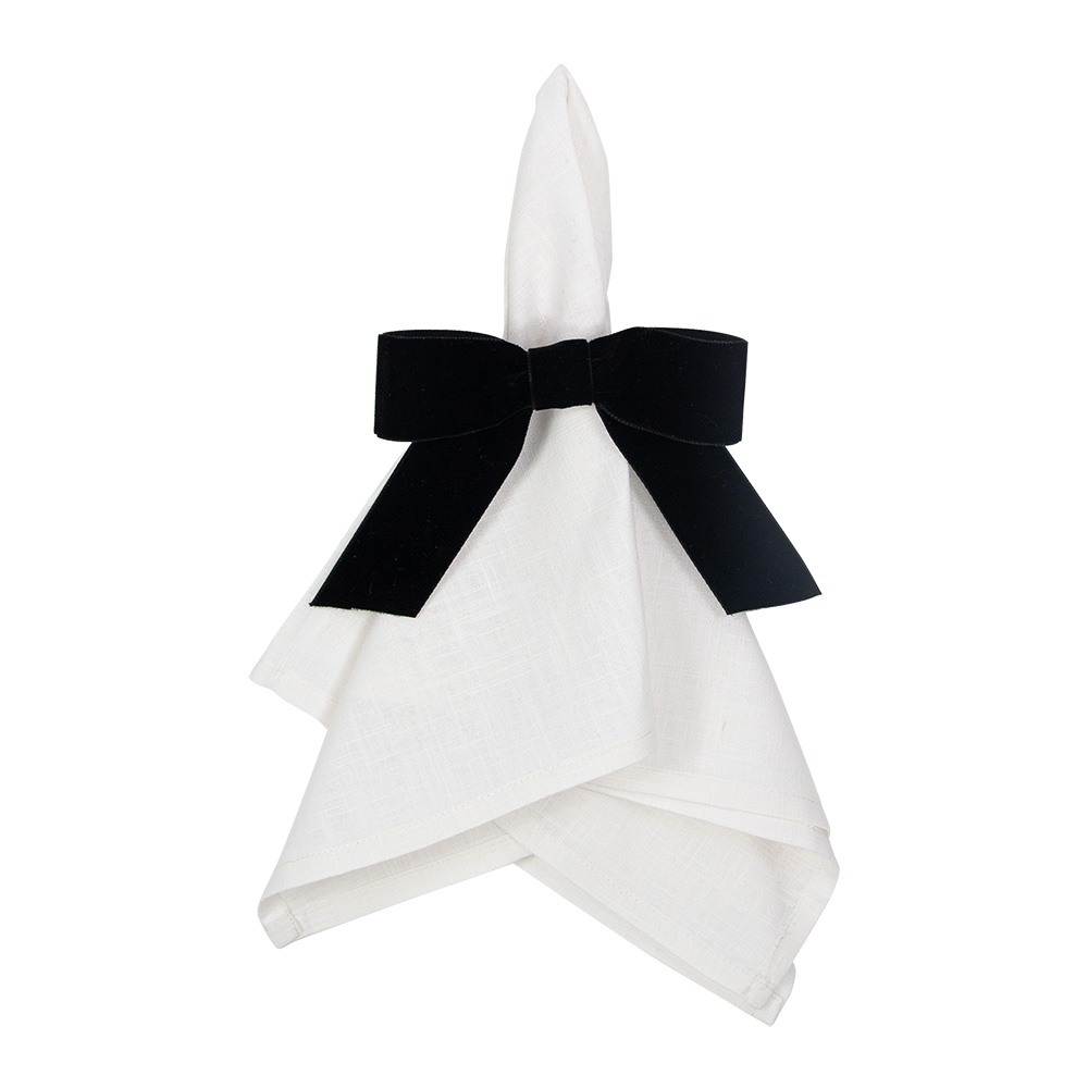 4er Set Serviettenring SAMTSCHLEIFE VELVET schwarz 4er Set Serviettenring SAMTSCHLEIFE VELVET schwarz