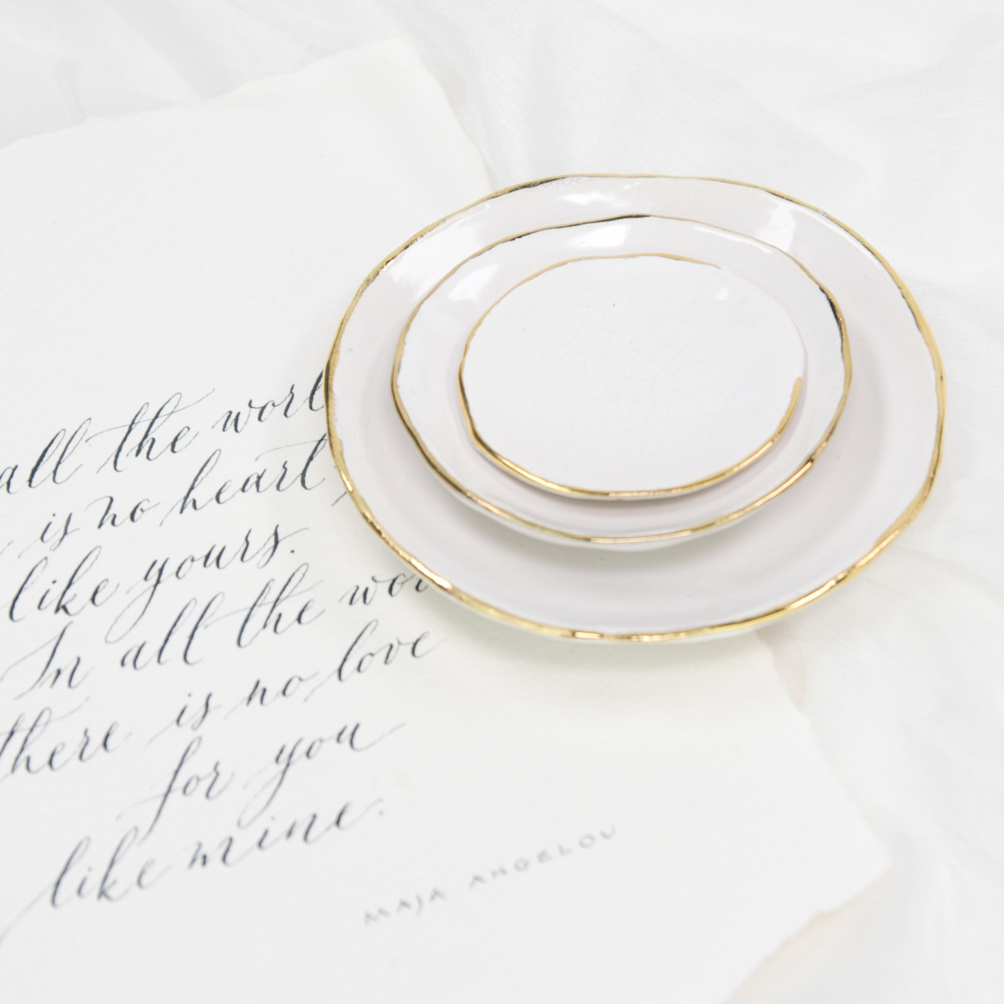 Styling Dish Set ORO | white with 24k gold rim