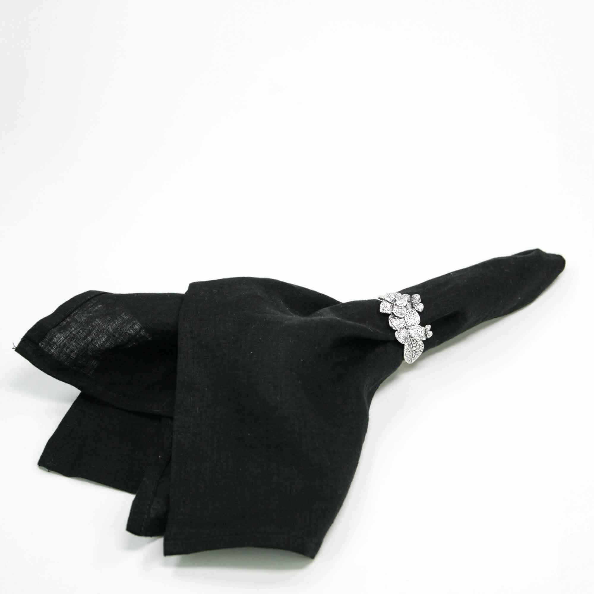 serviettenringe-silber-hortensie-02 Napkin Rings EUCALYPTUS, 4 pcs-Set