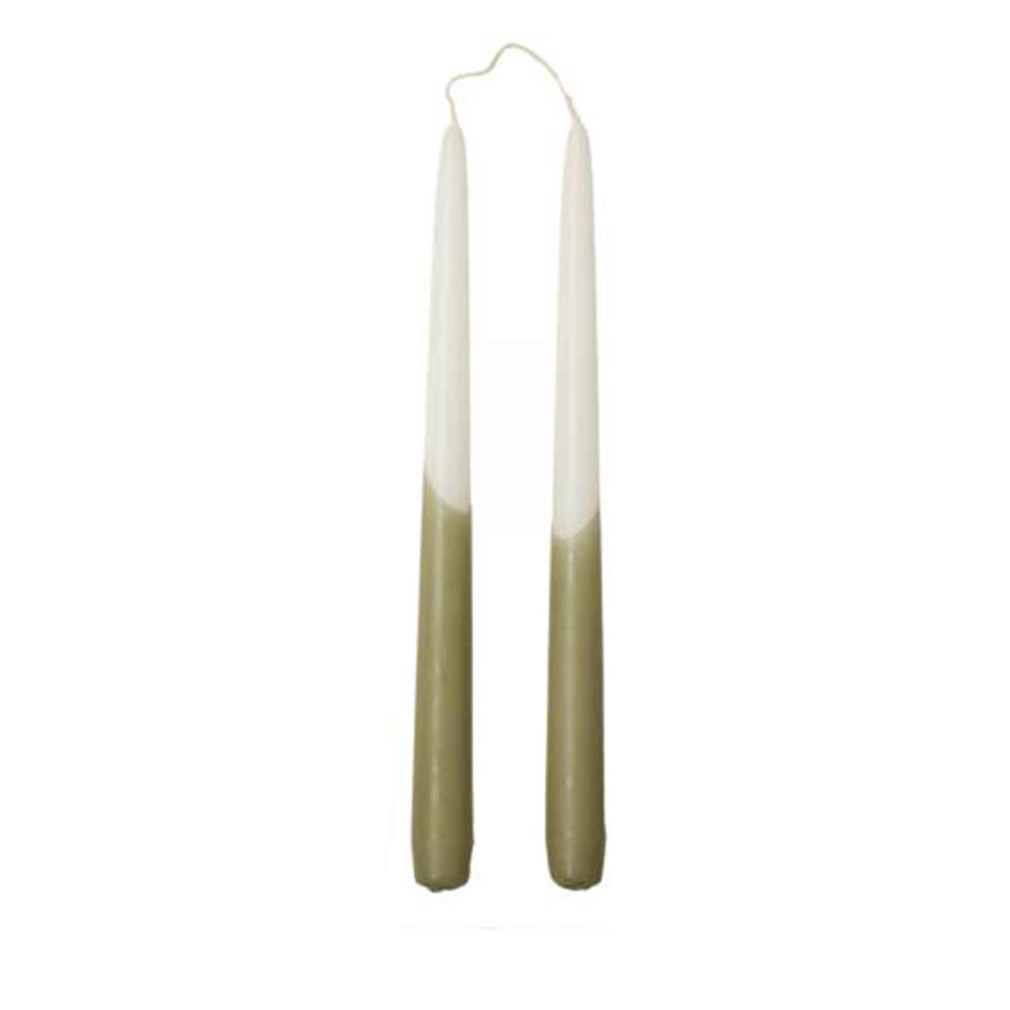 Dip Dye taper candles EUCALYPTUS - 2 pcs.