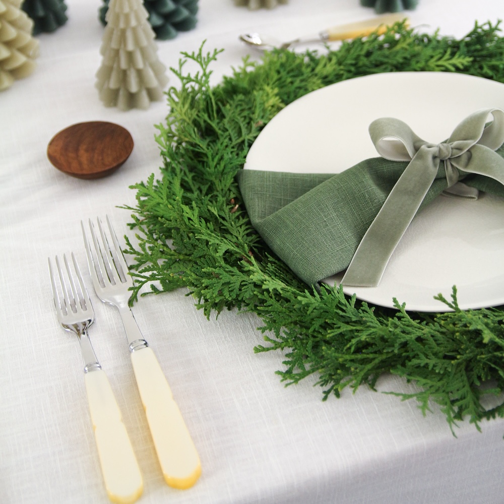 Linen napkins FERN GREEN | fern 50 x 50 cm - set of 4 Linen napkins FERN GREEN | fern 50 x 50 cm - set of 4