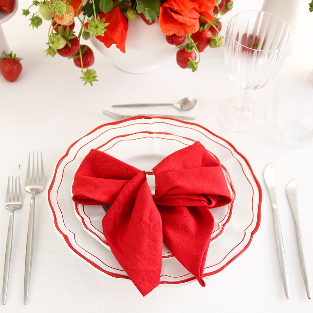 Linen napkins MOHNBLUMENROT | poppy red - 50 x 50 cm - set of 4