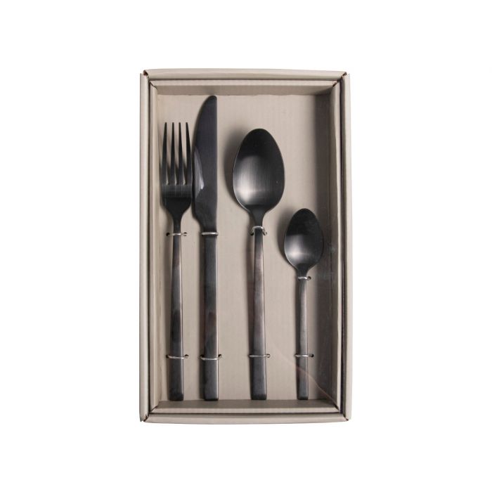 Besteckset 16-teilig - schwarz matt