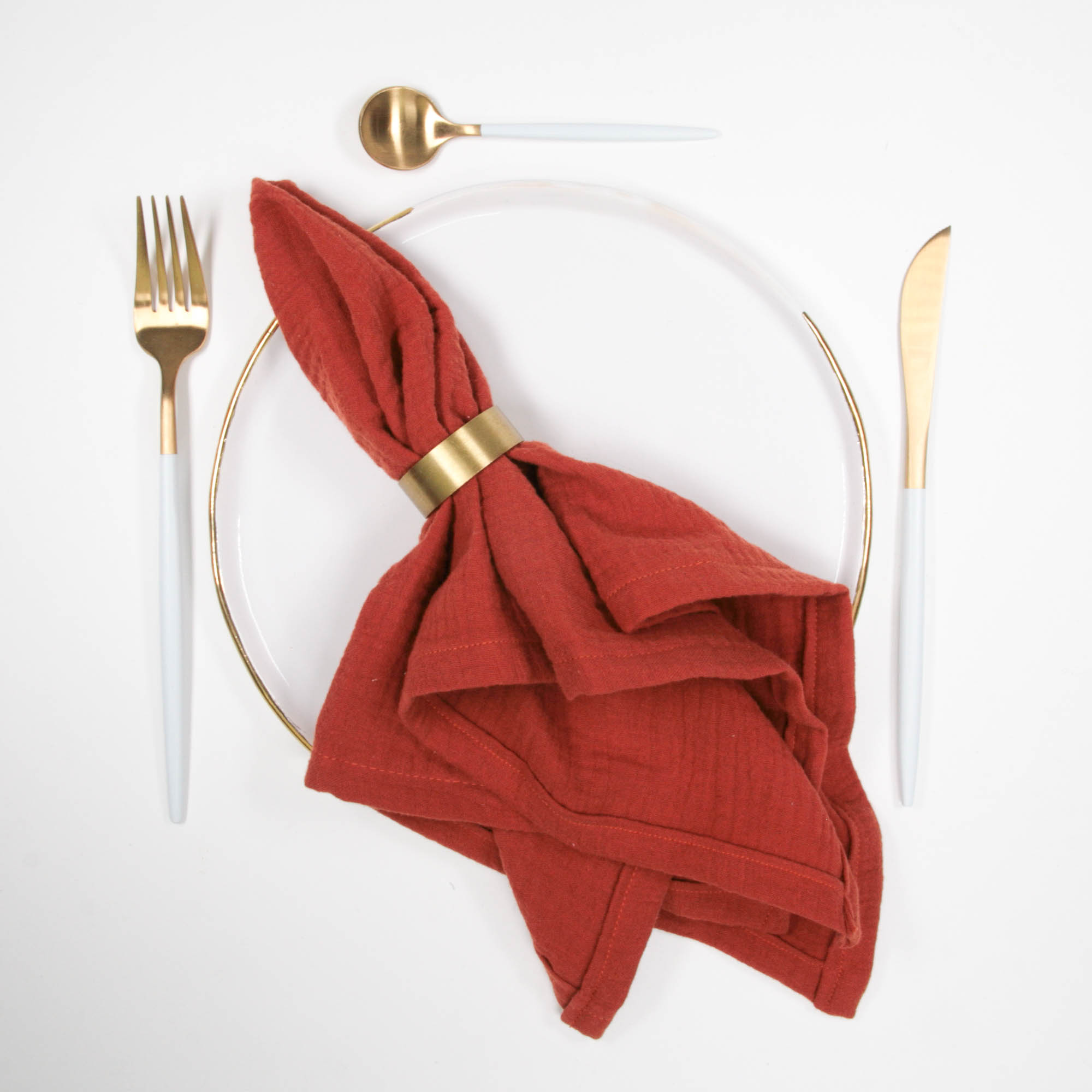 silk-and-linen-musselin-servietten-muslin-napkins-rostrot-1 Musselin Servietten SIENAROT | burnt orange - 4er Set