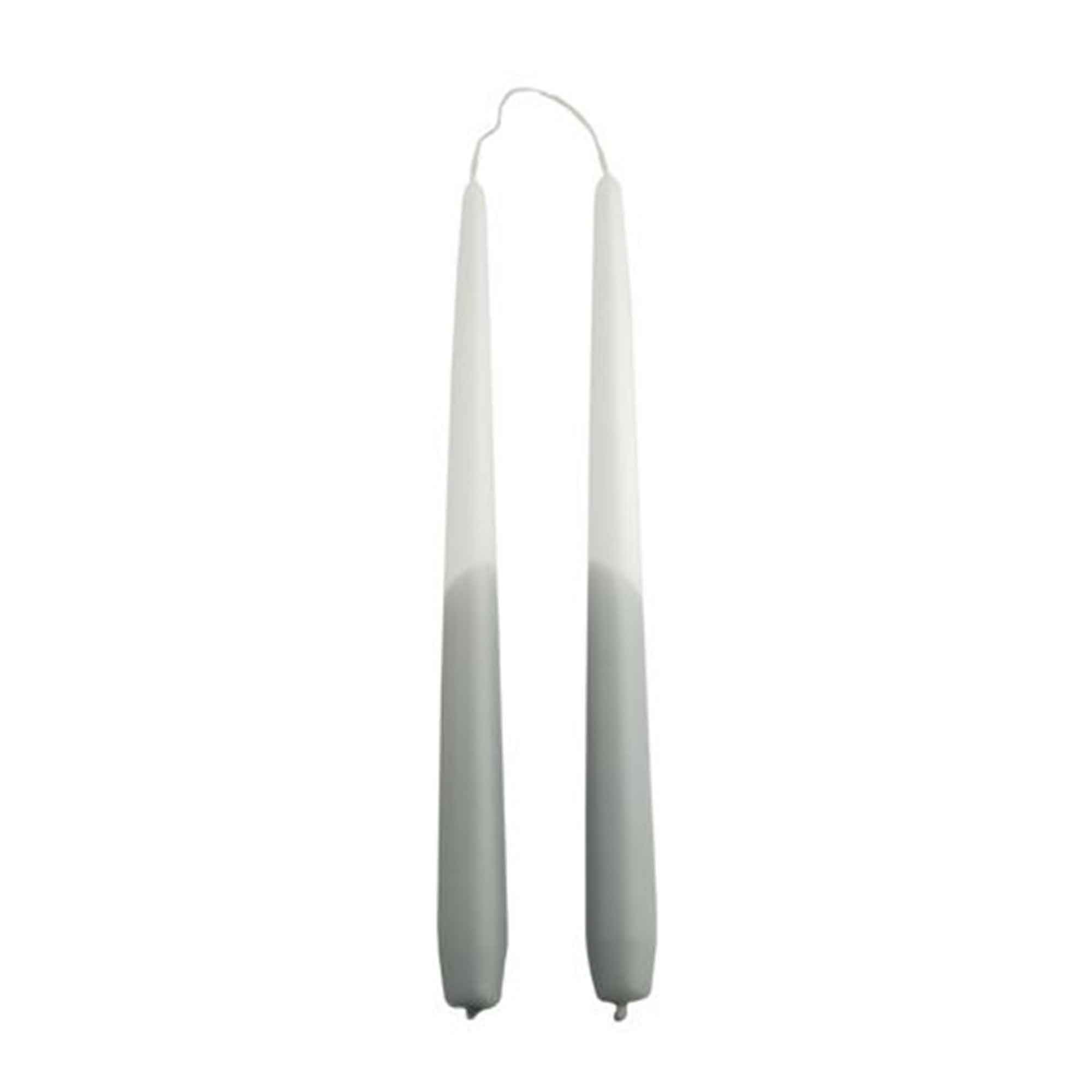 Dip Dye taper candles GRAY - 2 pcs.