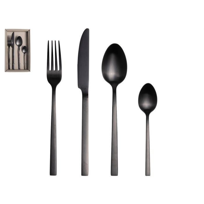 besteck-schwarz-matt-2 Besteckset 16-teilig - schwarz matt