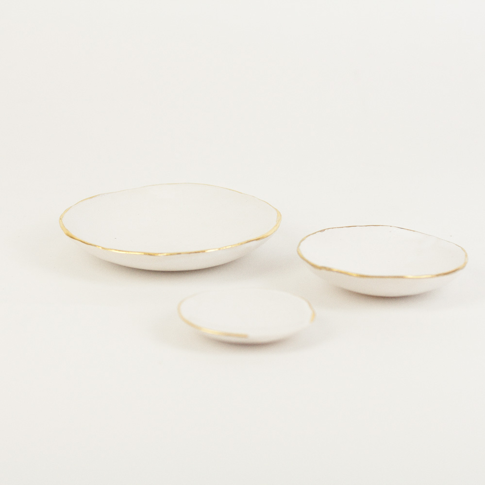 Styling Dish Set ORO | white with 24k gold rim