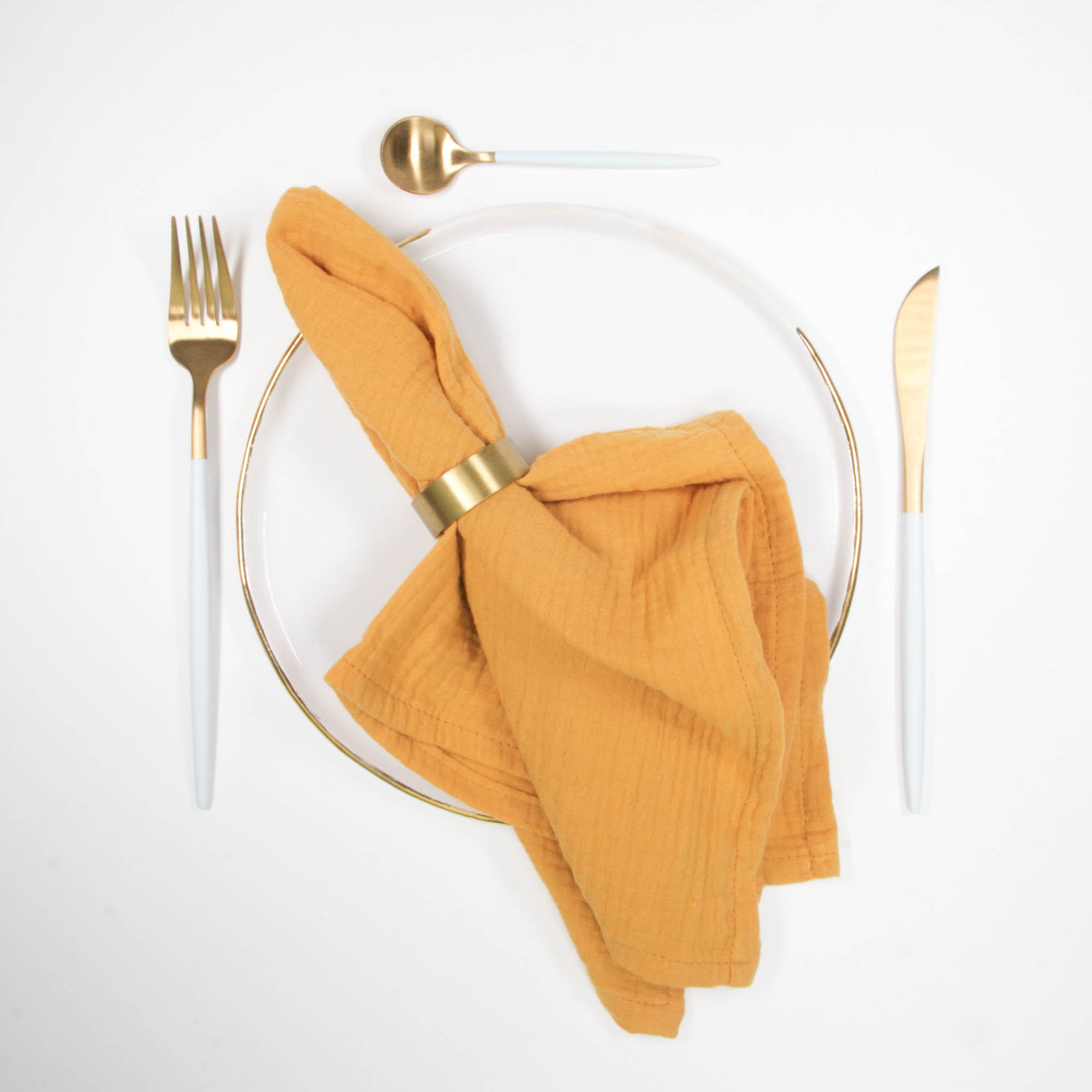 Musselin Servietten SENFGELB | mustard - 4er Set