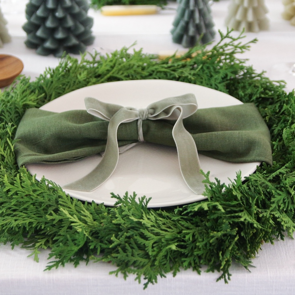 Linen napkins FERN GREEN | fern 50 x 50 cm - set of 4 Linen napkins FERN GREEN | fern 50 x 50 cm - set of 4