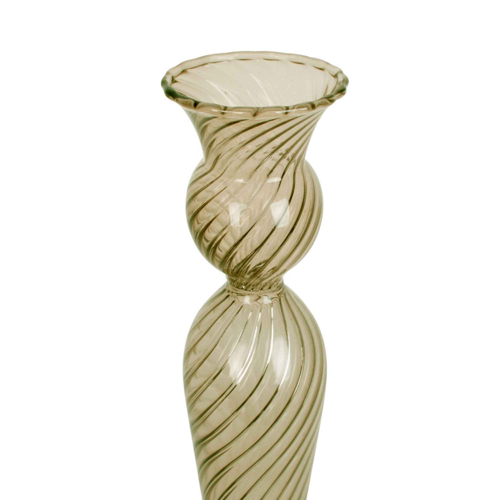 present-time-kerzenstaender-glas-olive-gruen-L-3 Candle Holder SWIRL olive, size L